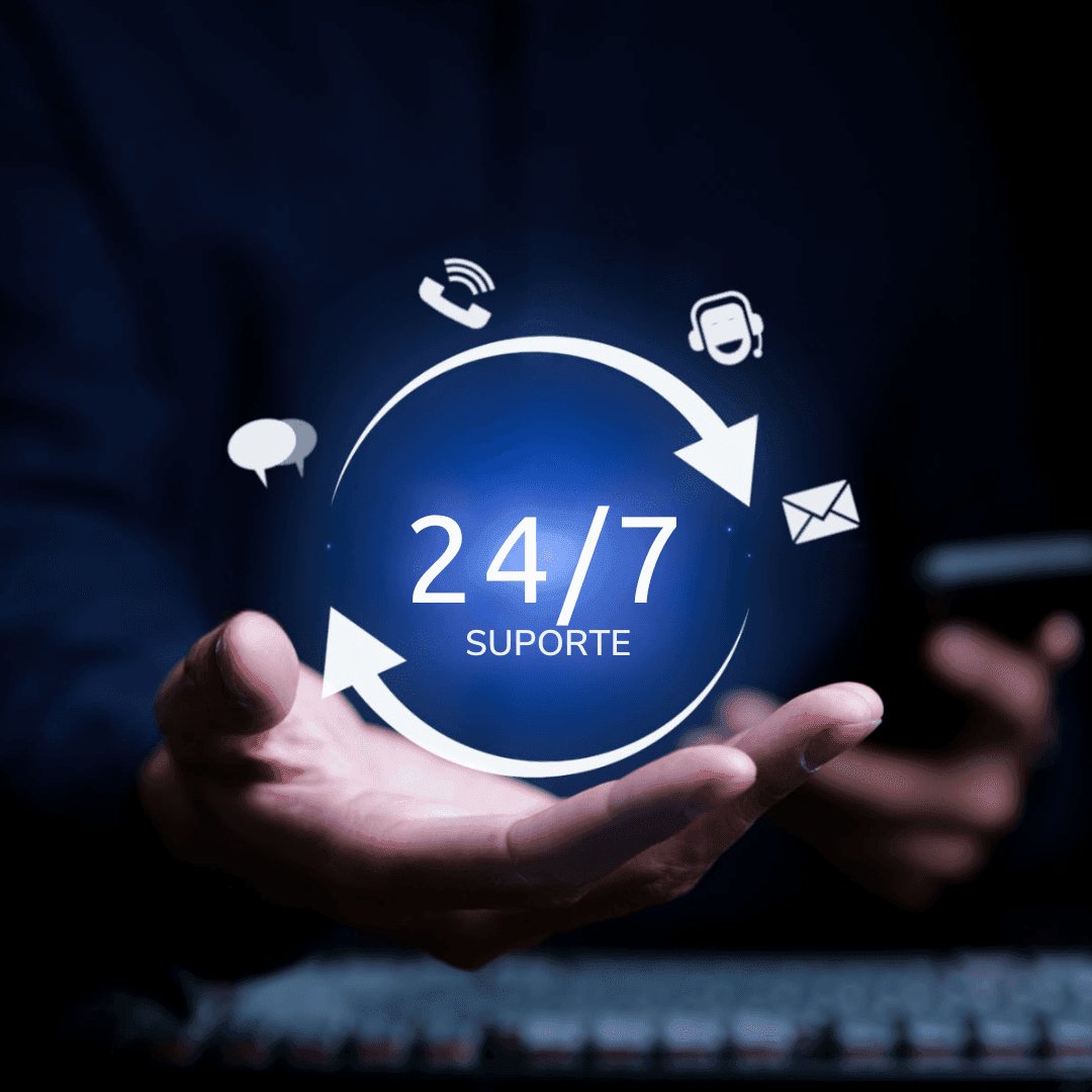 Suporte ao cliente 24 horas por dia, 7 dias por semana